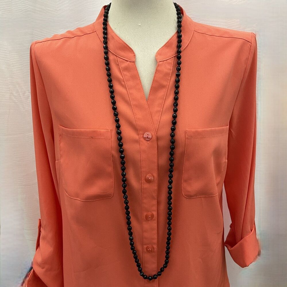 Chico's Black Beads Beaded Gold-tone Women's Fashion Long Necklace